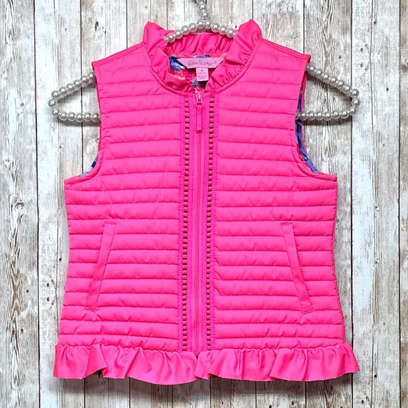 Girl’s Lilly Pulitzer Levie Vest in Tiki Pink [3518]